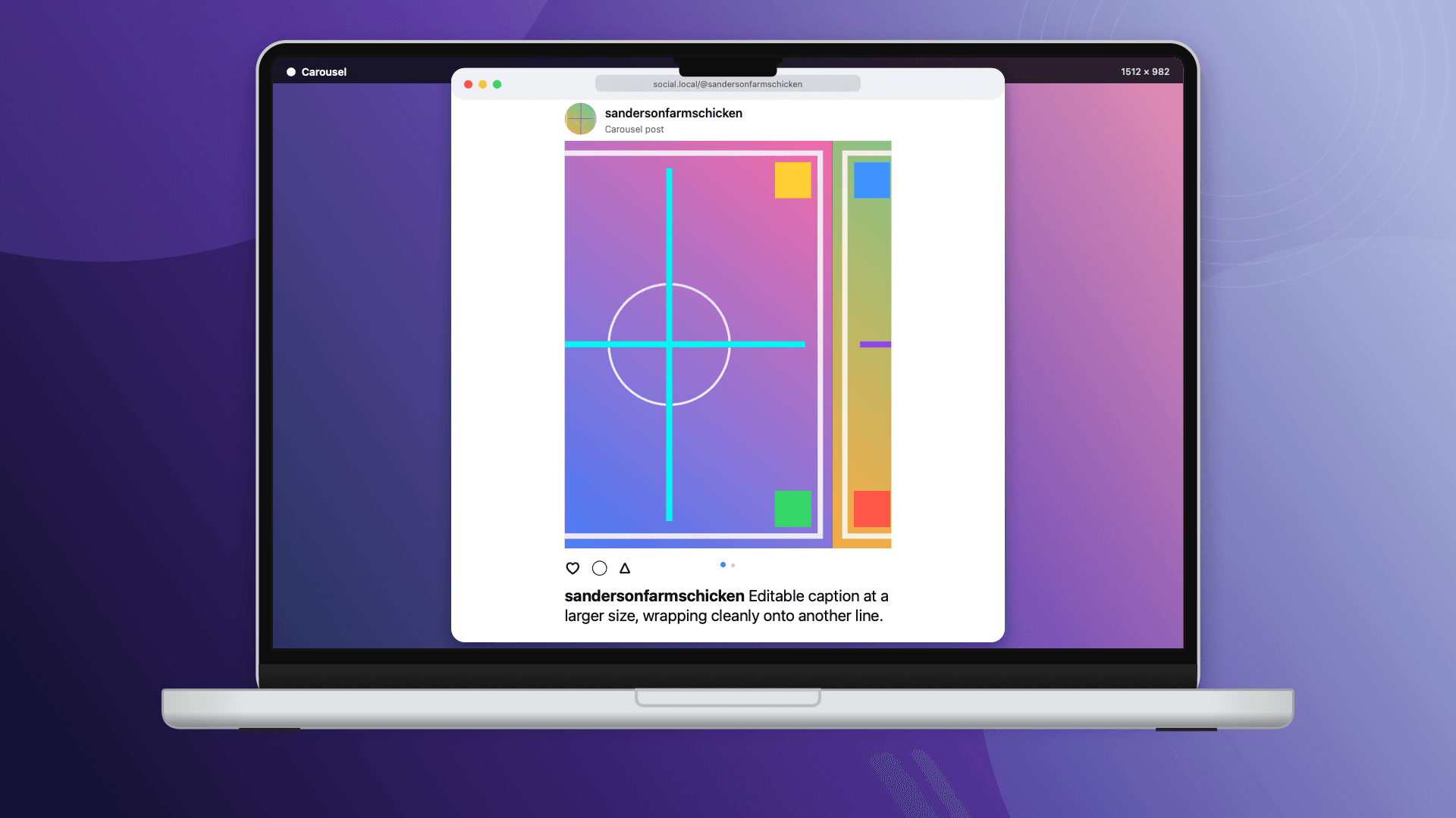 A Carousel export inside a MacBook Pro frame